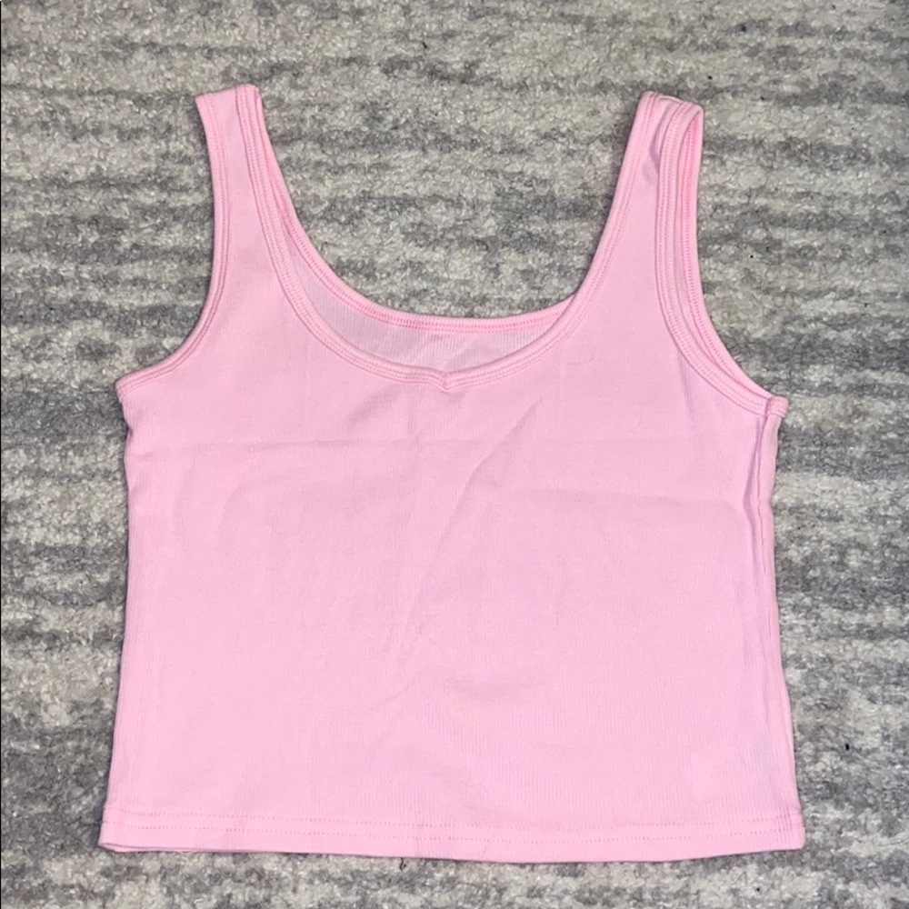 SHEIN solid pink crop tank top